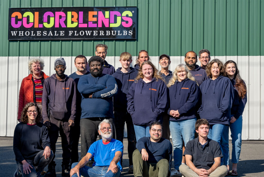 Colorblends crew in front of warehouse